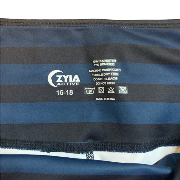 Zyia light n tight blue ombre stripe leggings 7/8 hi rise - Picture 3 of 7